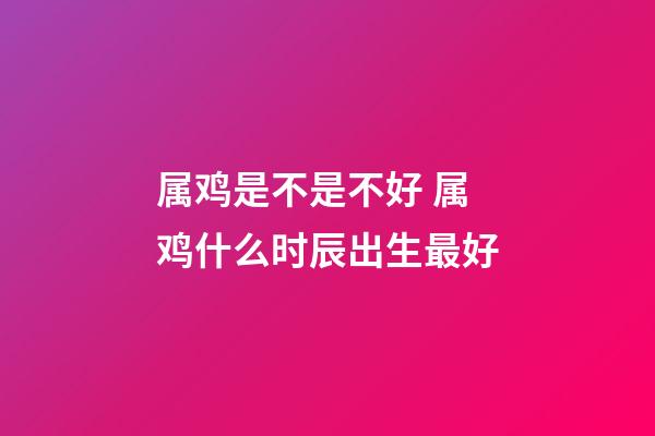 属鸡是不是不好 属鸡什么时辰出生最好